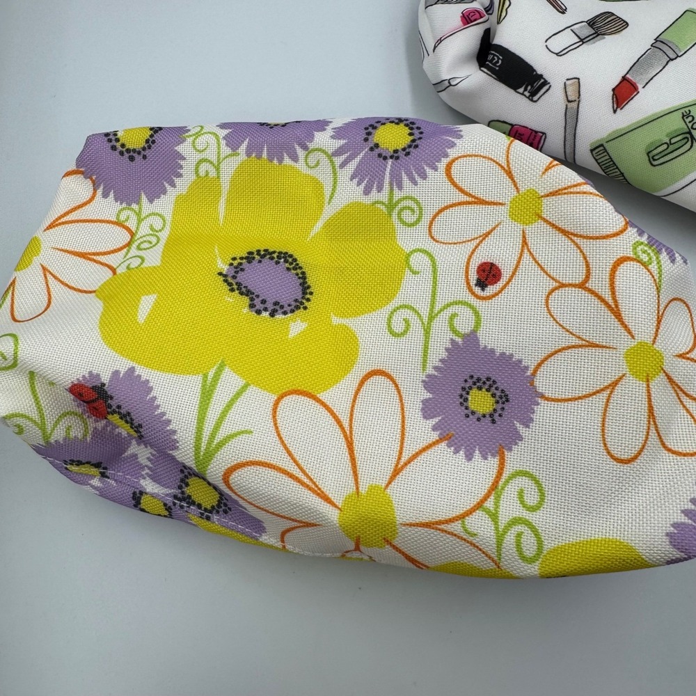 Clinique Cosmetic Bag Bundle Women Multicolor Floral Makeup Shopping Print - Picture 6 of 11